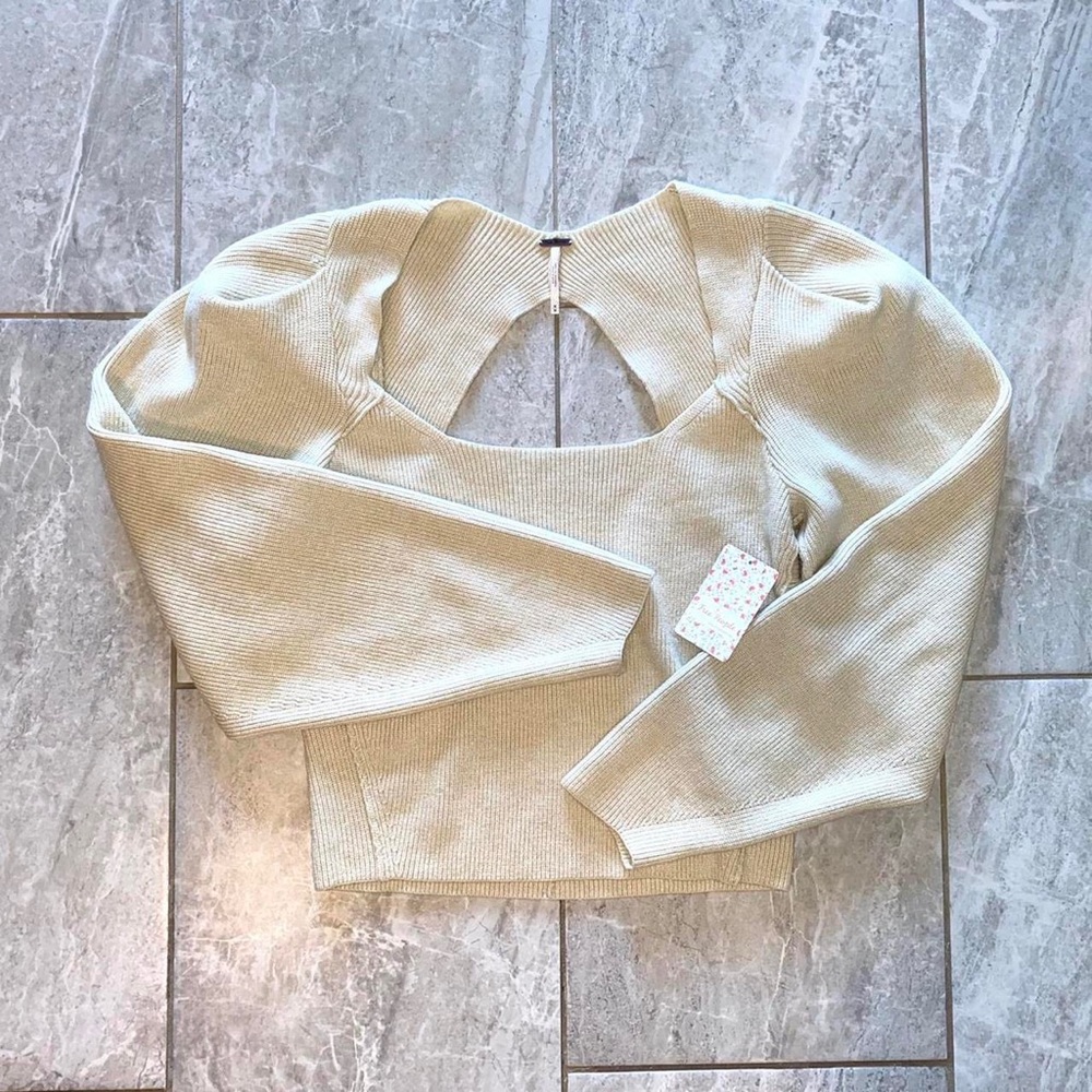 free people saffron fitted sweater in oatmeal